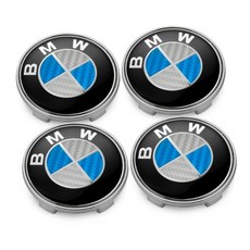 BMW 휠캡 휠너트캡 휠너트커버 4개/대 68MM E36 E39 E46 E60 E90 F01 F10 F30 G01 G20 G21 G30 G11 F15, Blue White Carbon