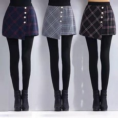 ROYALBELLE 여성 하이웨스트 슬림핏 페이크스커트 플리스 보온 레깅스 바지 K0120817