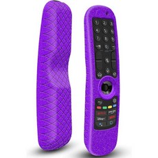 실리콘 케이스 LG ANMR21GA ANMR22GA 리모컨 충격 방지 미끄럼 보호 커버 MR23GA MR24GN 매직 슬리브 홀더 프로텍터 스킨 검정, Purple