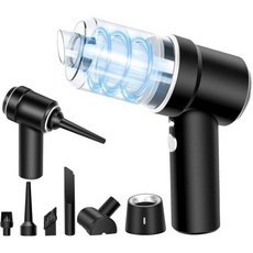 GODROT 15000Pa 휴대용 자동차 진공청소기 브러시리스 모터 핸드헬드 4 in 1 미니 2단 조절식 120W 고출력 가정용 실외 사무실 및 자동차용, Black