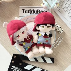 捶捶體15cm小糖糖套裝娃衣站姿棉花娃娃站姿正常體公仔換裝衣套裝, 1個, 小糖糖套裝-紅色 上衣系,捶捶體15cm(僅衣 無娃娃）