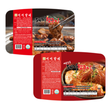서서갈비 양념 돼지갈비 맛 왕구이 간장맛 + 매콤맛 혼합구성, 4개, 600g