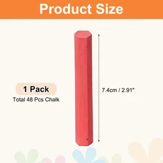 48/96개입 칠판 분필 무진분필 소형 대량 컬러 얇은 분필 칠판용 교실 사무용품 12색, 13 Red 48Pcs
