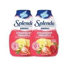 SPLENDA 에너지 액상 워터 인핸서 드롭스 무설탕 제로 칼로리 천연 향료 농축 음료 믹스 병당 3.11 fl oz (딸기 파인애플 2개입) 127833, Strawberry Pineapple, 3.11 Fl Oz (Pack of 2), 92ml