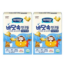 아이얌 유아용 일동후디스 바닷속친구들 우유 비스킷, 우유맛, 50g, 2개