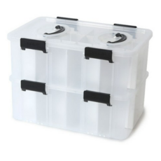 플라함 다용도 미니 리빙박스 4호 2단 + 칸막이 2p + 뚜껑 3종 세트, 1세트