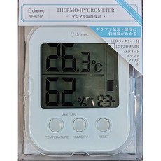 平安 dretec新歐普拉斯舒適度警示溫濕度計，附時鐘，居家環境溫濕度監測，舒適度提醒，時間顯示, 白色, 1個
