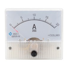 shangren 클래스 2.5 정확도 DC0-50μA 0-200μA 0-20A 직사각형 아날로그 패널 미터 암미터 화이트, 63x56x58mm, 플라스틱, DC 0-20A, 1개