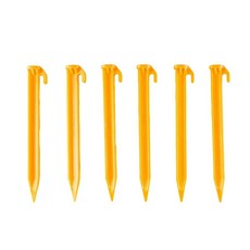 Coghlan's 22.9cm(9인치) ABS 텐트 페그 - 캠핑 텐트용 가볍고 내구성이 뛰어난 플라스틱 바닥 말뚝 해변 및 정원용 야외 캐노피 말뚝 잔디 및 레인 방수포, 6팩 - 재활용 폴리프로필렌