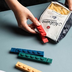 Ez 공기 습기차단 레트로 블럭 디자인 밀봉 봉지집게 12P, 단품