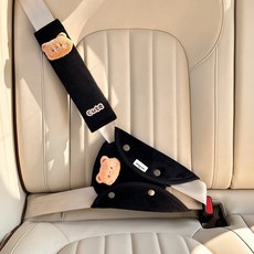 베베몽드 차량용 안전벨트 커버 세트 목쓸림방지, 1개, 부들블랙