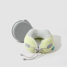 愛北鼻之家 輕量旅行記憶U型枕 環繞支撐 可拆洗枕套 涼感透氣 旅行必備, 兒童-蘋果綠-送收納盒, 1件