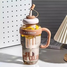 大容量吸管杯 附茶漏便攜塑料杯, 1個, 暢飲巨能塑料杯-咖色【送吸管送吸嘴送茶倉】1400Ml