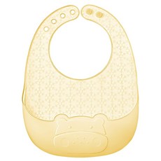 순수아 실리콘 방수 턱받이, 반투명 옐로우, 1개, 1개입