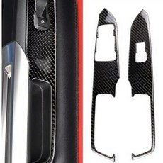 車窗玻璃面板飾蓋 適用15-23 Mustang 碳纖維紋路裝飾貼片