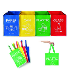 가정용 재활용 분리수거함 4종세트 타포린백40L