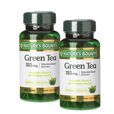 네이쳐스바운티 녹차 추출물 315mg 100정 2팩 Natures Bounty Green Tea Extract 315mg 100 Capsules Pack of 2, 2개