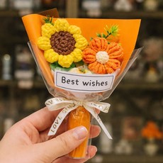 튼튼디포 납골당 양모 미니 꽃다발, 1개, 주황