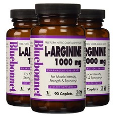 블루보넷 L-아르지닌 1000mg 비건 캐플렛, 90정, 3개