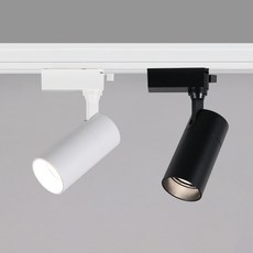 더쎈 레일조명 원통 COB 안정기 일체형 20W 스포트 레일등기구 (레일부속 별도구매), 2개, DS 블랙바디 주백색
