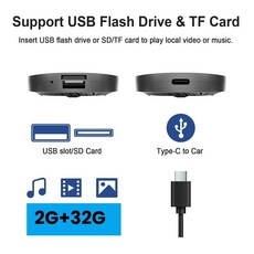 Carplay AI Box 안드로이드 13 무선 안드로이드 자동 스마트 TV 박스 유튜브, 1개, 흰색