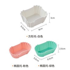 日式便當隔菜杯 矽膠飯盒分隔器, 1個, 1套 含1方2橢圓