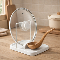 블린코 안전거치 접이식 냄비뚜껑 조리도구 받침대, 1개, 화이트