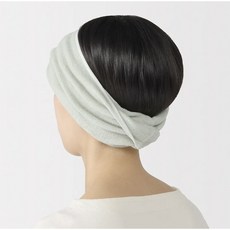 무인양품 무지(MUJI) + 면 헤어 터번 타월 블루 25x34cm, 1개, 페일그린