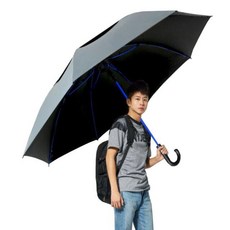 挺力 35英吋自動傘 雙層黑膠防風雨傘