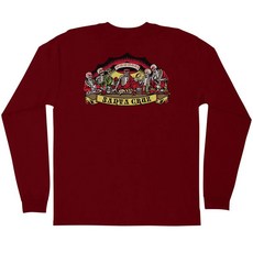 SANTA CRUZ 44156289-MRN GUZMAN DEAD DINERS L/S TEE 長T (酒紅色), 酒紅色,L