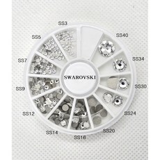 스와로브스키스톤 오스트리아크리스탈 원형평스톤 12사이즈 152PCS, 1개, 크리스탈