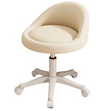 높이 조절 메이크업 스툴 의자 승강 화장대의자 미용실 바퀴의자 회전 등받이의자, 베이지, 1개