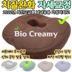 바이오크리미 명품 기능성 에이치킬방석 @한정세일 치질방석 자세교정방석 의자방석 엉덩이쿠션 치질쿠션 허리방석 골반교정방석 메모리폼방석 엉덩이방석 좌욕기 도넛방석 꼬리뼈방석 전립선방석, 고급메쉬 브라운, & 민트 여분커버