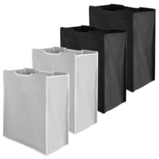 세탁 분류 교체 디자이너 백 바구니 카트 탈착식 보관 정리함 햄퍼 라이너 4개 244389