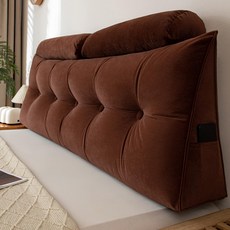 등받이 쿠션 삼각 허리쿠션 쇼파 등쿠션 럭셔리 폭신한, 무광 벨벳 브라운