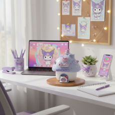 쿠로미 귀여운 캐릭터 가습기 무선 휴대용 미니 충전식 가습기 차량용 캠핑 무드등 가습기 핑크 캐릭터 가습기 만들기 DIY 추석 연말 선물 친구 키즈 어린이, 쿠로미2번