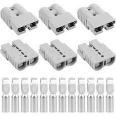 50A-600V 배터리 퀵 커넥트디커넥트 781012 AWG 6PCS 점퍼 케이블 플러그 커넥터 구조 윈치 모터 복구용 앤더슨 커넥터와 호환 가능, 6 PCS Gray, 120A-600V
