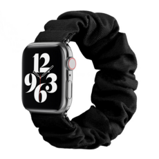 링고룸 애플워치 호환 곱창 밴드 스트랩 스크런치, 1개, 블랙