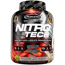 Nitro Tech乳清蛋白, 餅乾和奶油, 1個, 1.8 公斤