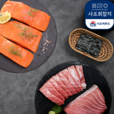 사조씨푸드 참다랑어 뱃살(500g) + 연어회(500g), 1개
