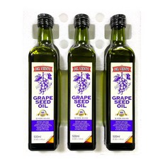 [임박] 델비엔토 포도씨유 500ml 스페인산 프리미엄 오일 식용유 안전포장, 3개