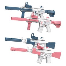 UB 전동 워터건 자동연사 물총 M416 AK47 충전식 소총형 축제 물놀이 행사, AK47 핑크ㅣ배터리 2개입