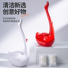 【無品牌】-天鵝款一次性可拋棄式馬桶刷套裝6片可替刷頭廁所無死角清潔套裝, 無尺寸