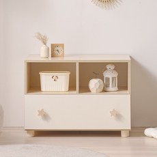라자가구 베니 E0 키즈 800 서랍 수납 책장(원목발) 유아 수납장 어린이 교구장 베이비장, 아이보리