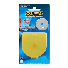 OLFA RB60-1 拼布刀刀片 (60mm) 適用於RTY-3/G、RTY-3/NS、RTY-3/DX，拼布裁切替換刀片, 1個
