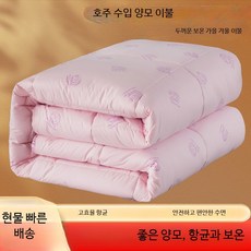겨울용 극세사 차렵이불 세트 포근한 따뜻한 알러지케어 먼지없는 호텔식 침구, 핑크 호주 양모 겨울 이불