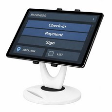 MAX SMART 대형 태블릿 POS 스탠드 회전식 상업용 소매 키오스크 등록 사무실 쇼케이스 계산원 및 비즈니스용 회전 베이스, White, 1개, 화이트