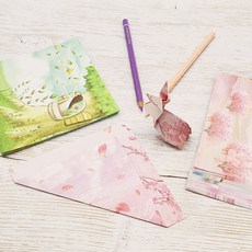 파스텔톤 그림 일러스트 학종이 종이접기