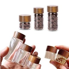 디엠몰 다용도 원형 투명 유리병 소분 밀폐 용기, 5개, 30ml