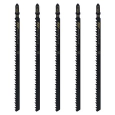 Qjaiune 5Pcs T744D T-Shank 직소날 7인치 길이 직소날 고탄소강 목재 합판 경목 PVC 플라스틱 빠르게 절단 가능, 5